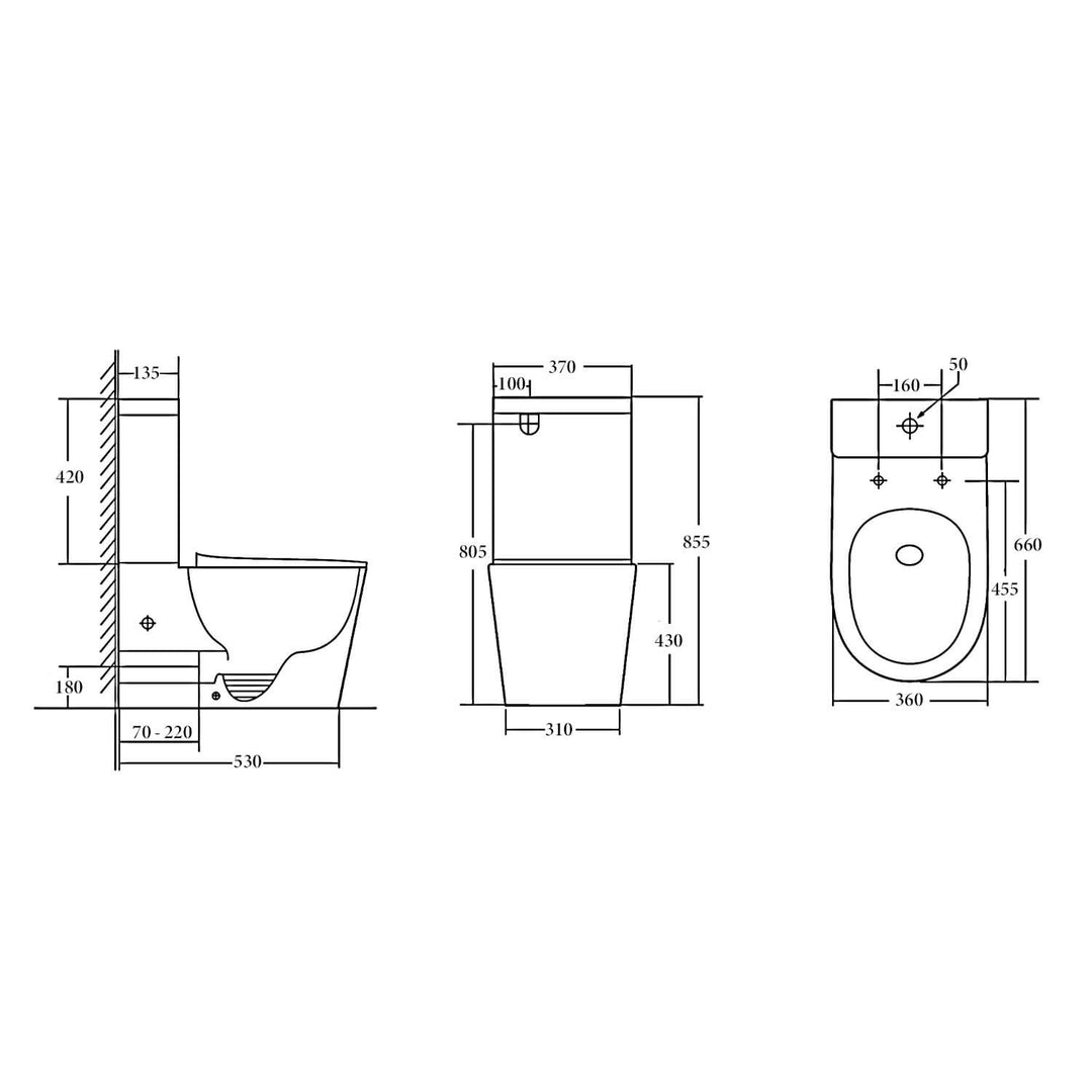 Vera Rimless Cyclone Flush Back to Wall Toilet Suite