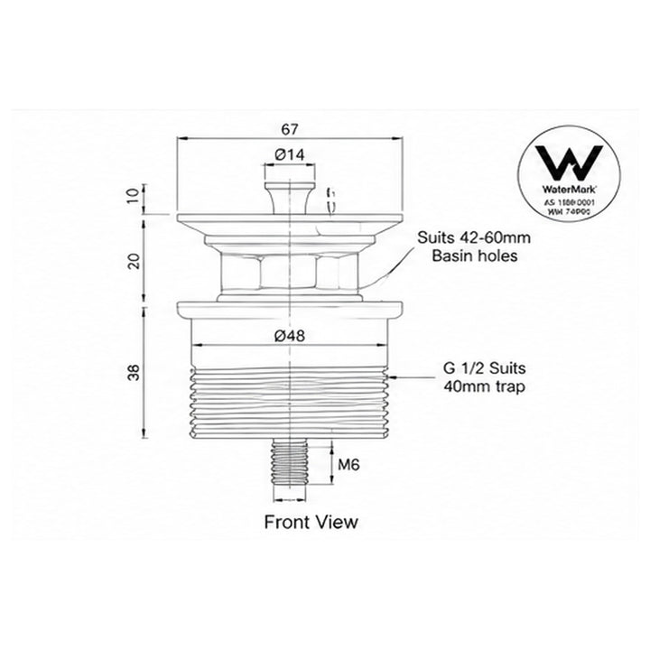 Elysian Bathtub Pull Out Plug