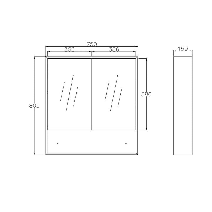 Byron Mirror Shaving Cabinet with Shelf