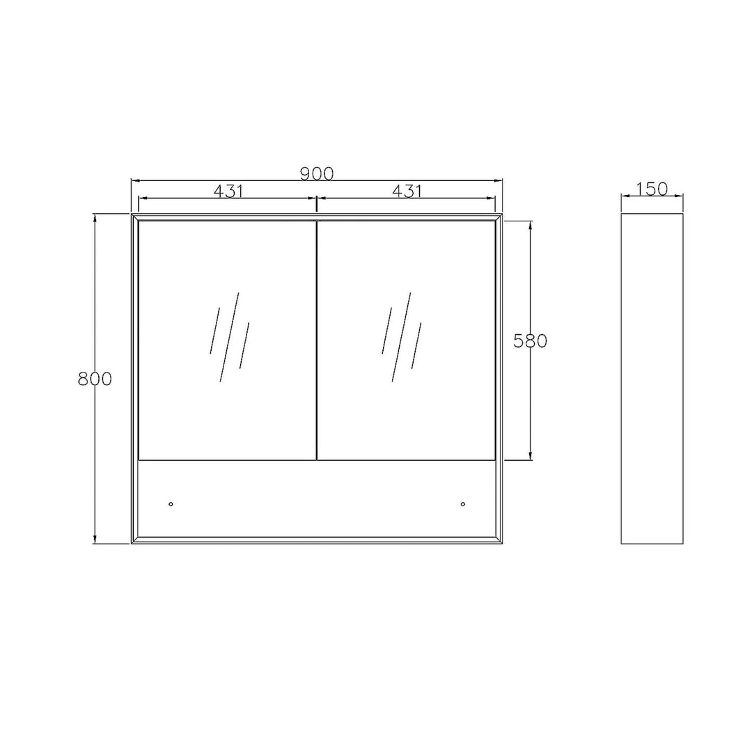 Byron Mirror Shaving Cabinet with Shelf