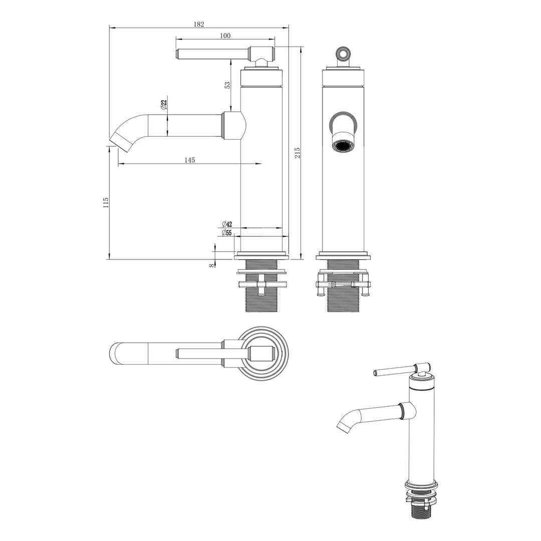 Cambridge Short Basin Mixer