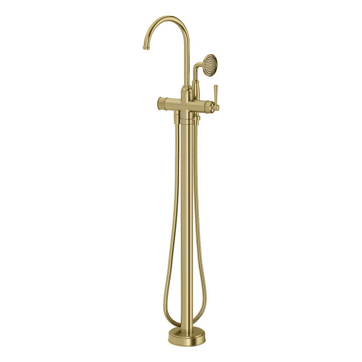 Cromford Floor Mounted Bath Mixer with Hand Shower