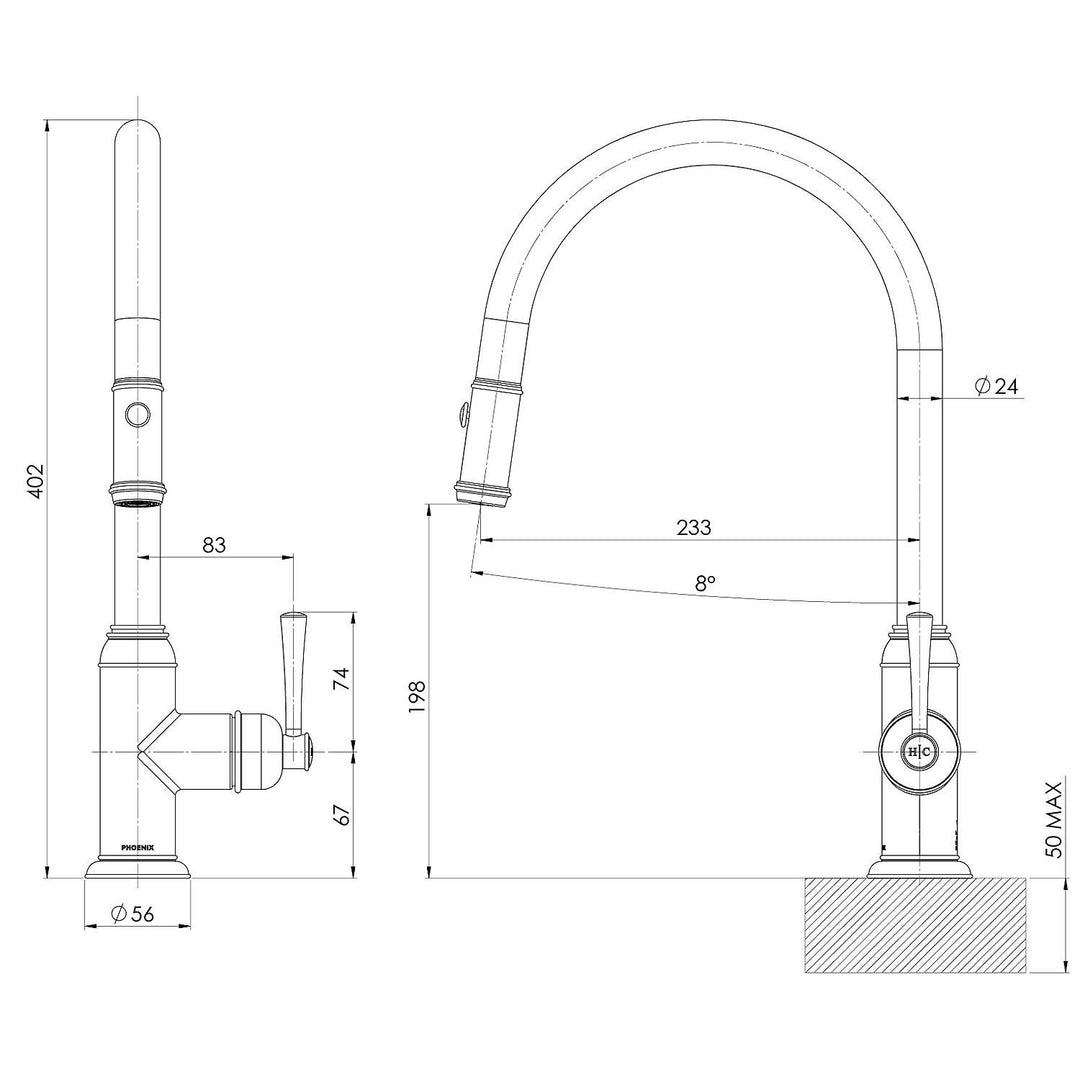 Cromford Pull Out Sink Mixer