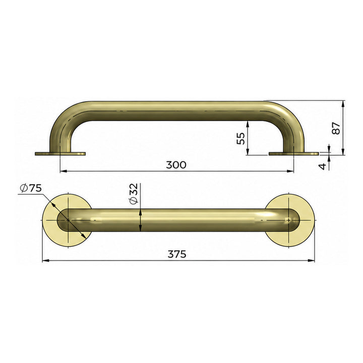 Care DDA Mobility Straight Grab Rail