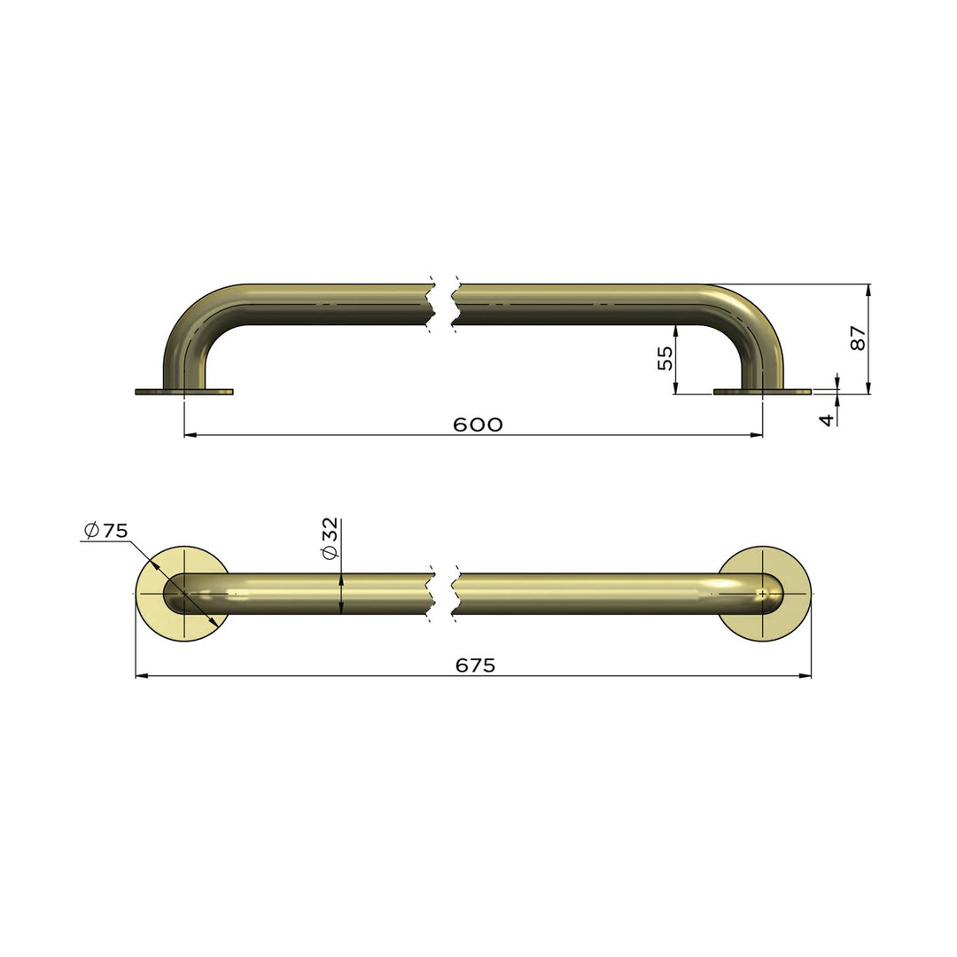 Care DDA Mobility Straight Grab Rail