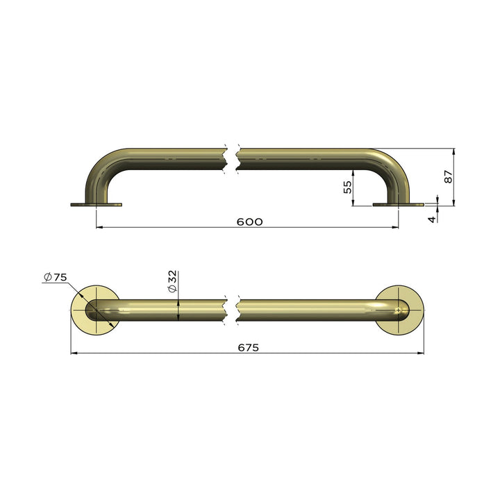 Care DDA Mobility Straight Grab Rail