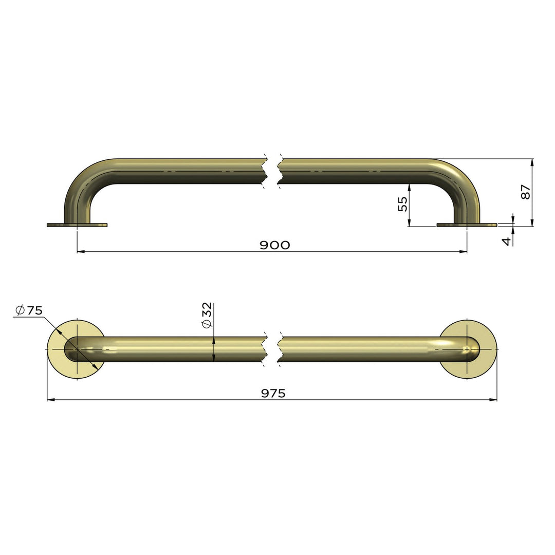 Care DDA Mobility Straight Grab Rail