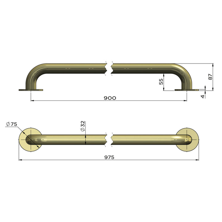 Care DDA Mobility Straight Grab Rail
