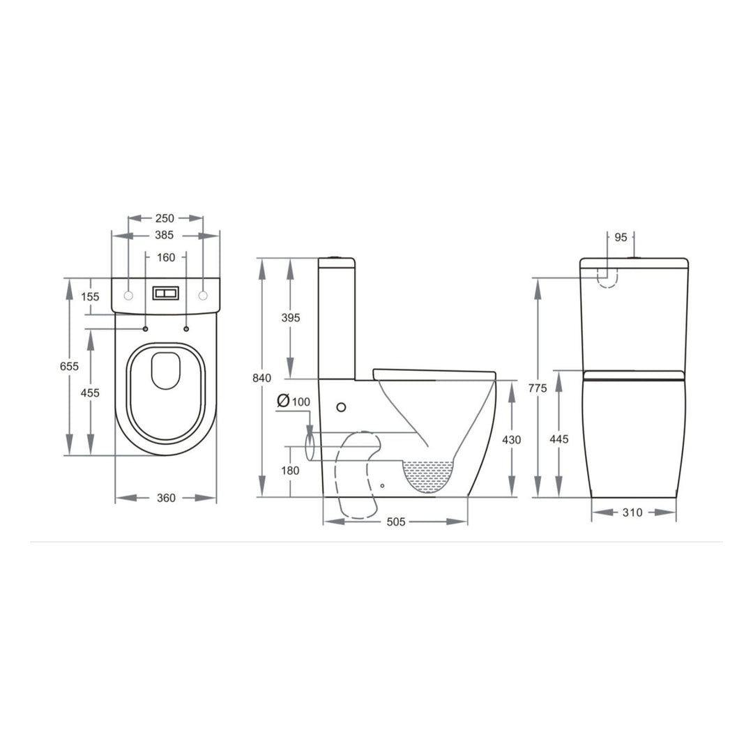 Dune Egg Shape Tornado Rimless Toilet Suite