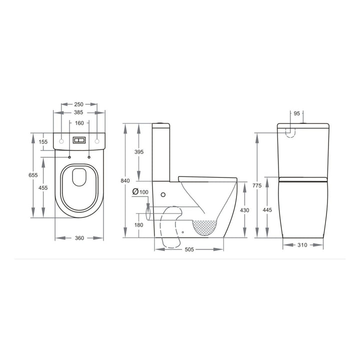 Dune Egg Shape Tornado Rimless Toilet Suite