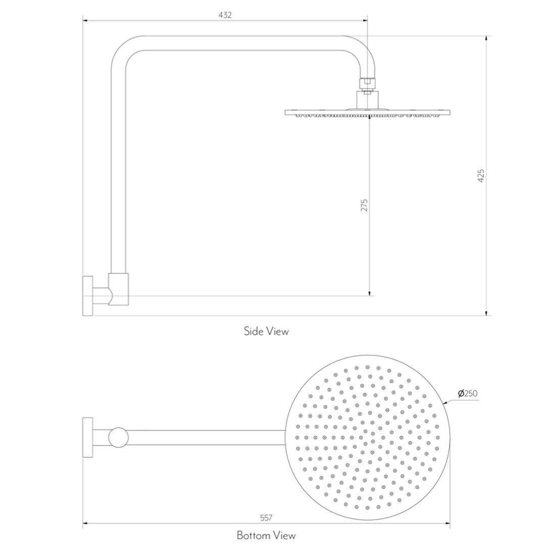 Eden Gooseneck Shower Arm with Head Set