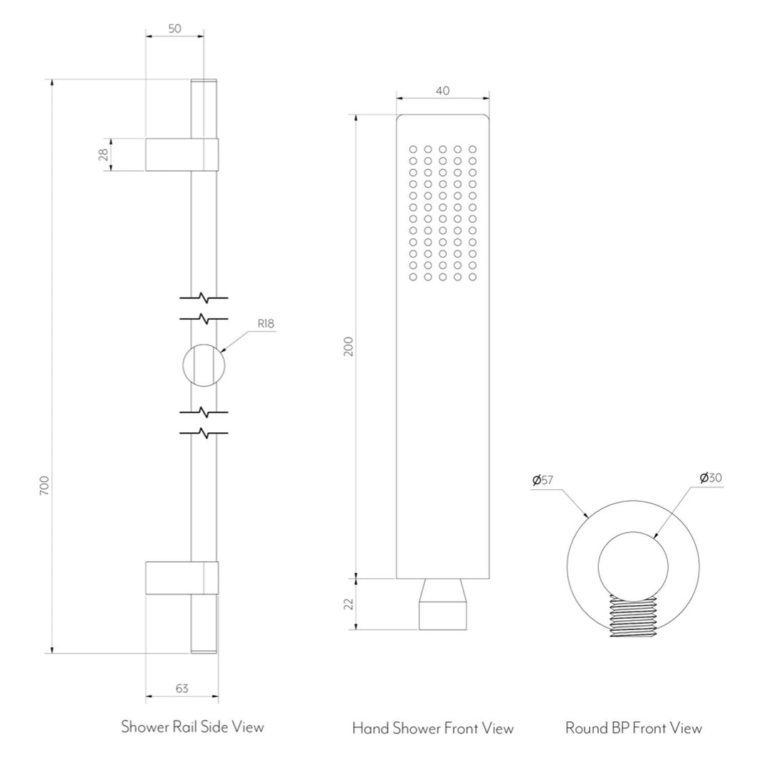 Elysian Hand Shower Rail