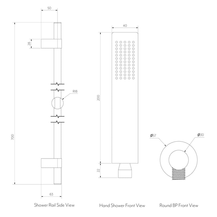 Elysian Hand Shower Rail