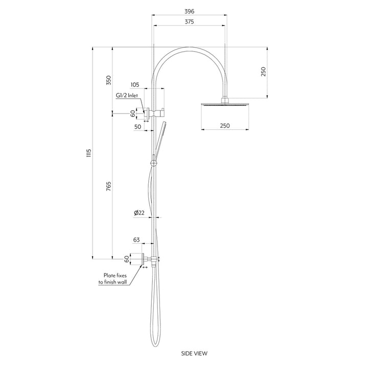 Elysian Gooseneck Shower Rail Set