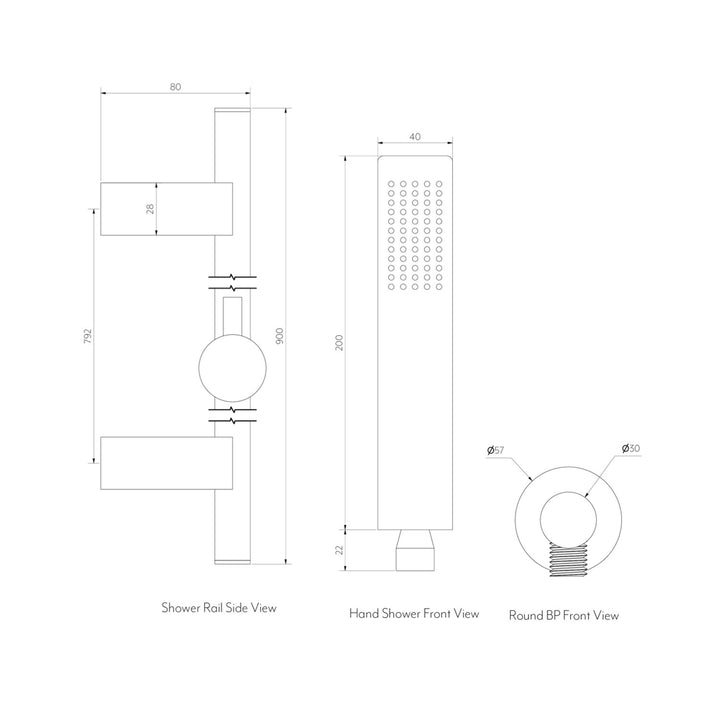 Elysian Hand Shower Rail