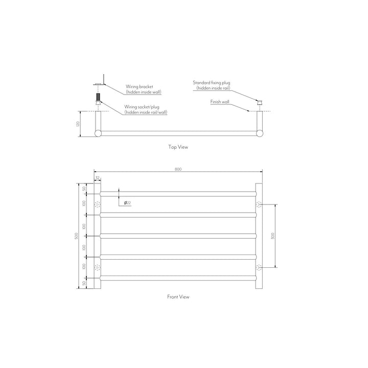 Elysian Heated Towel Rack 12V