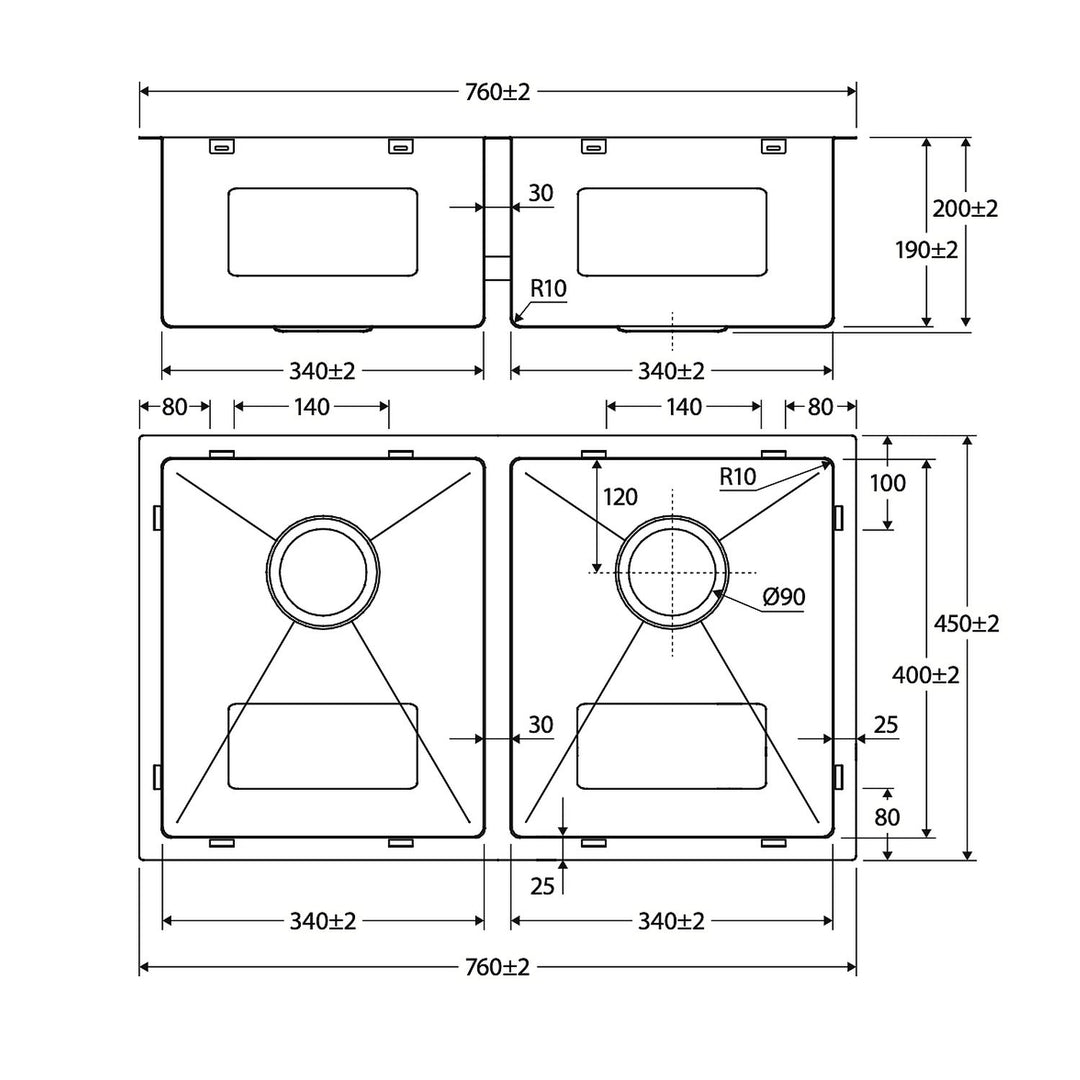 Hana Double Bowl Sink