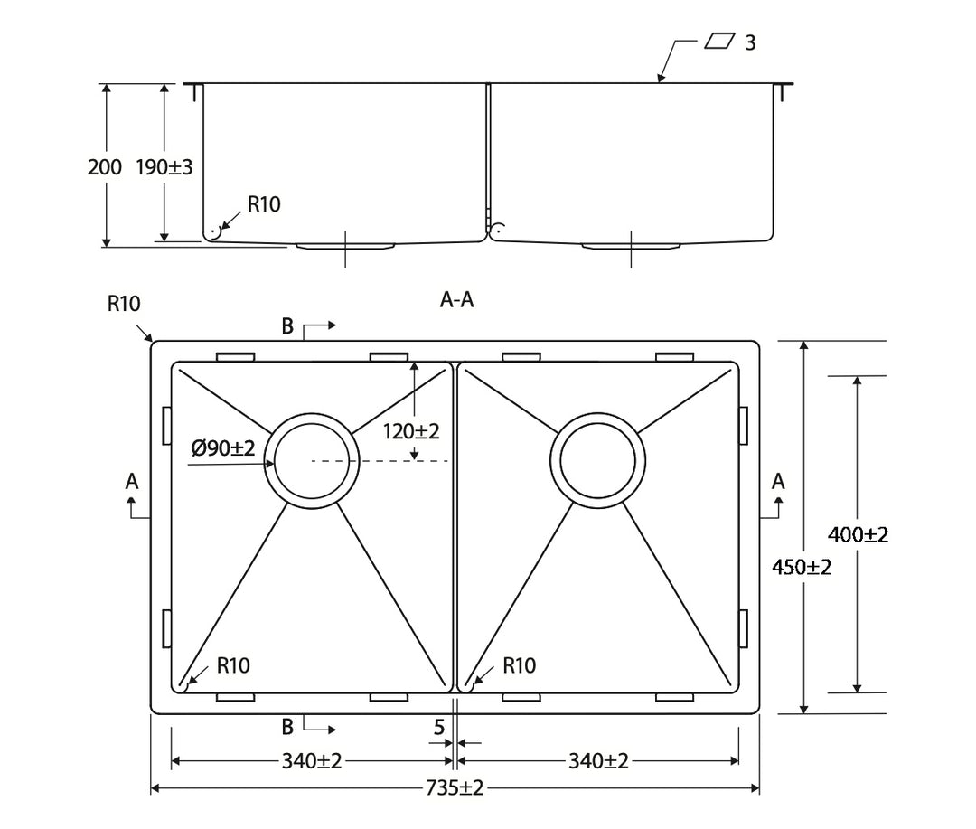 Hana Double Bowl Sink