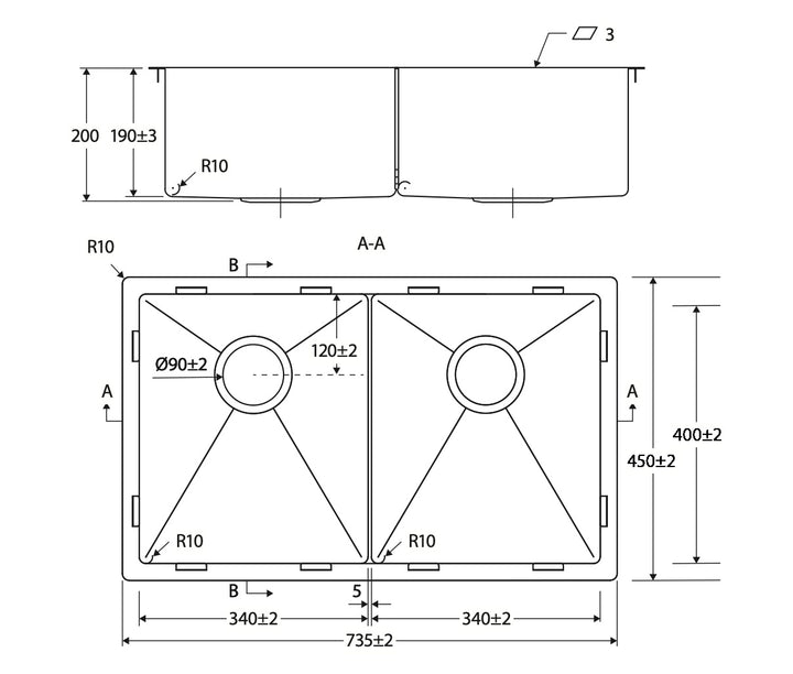 Hana Double Bowl Sink