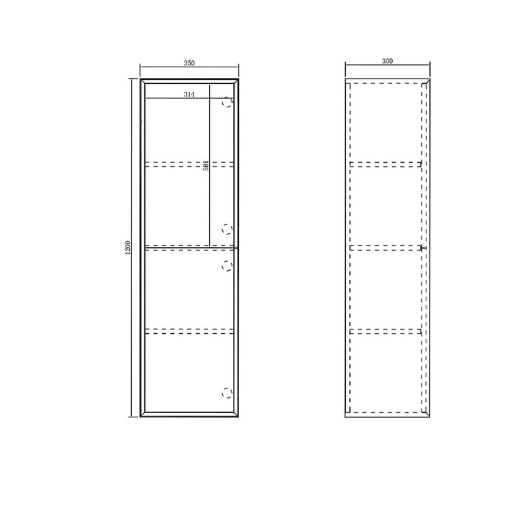 Havana Tall Boy Storage Cabinet 1200mm