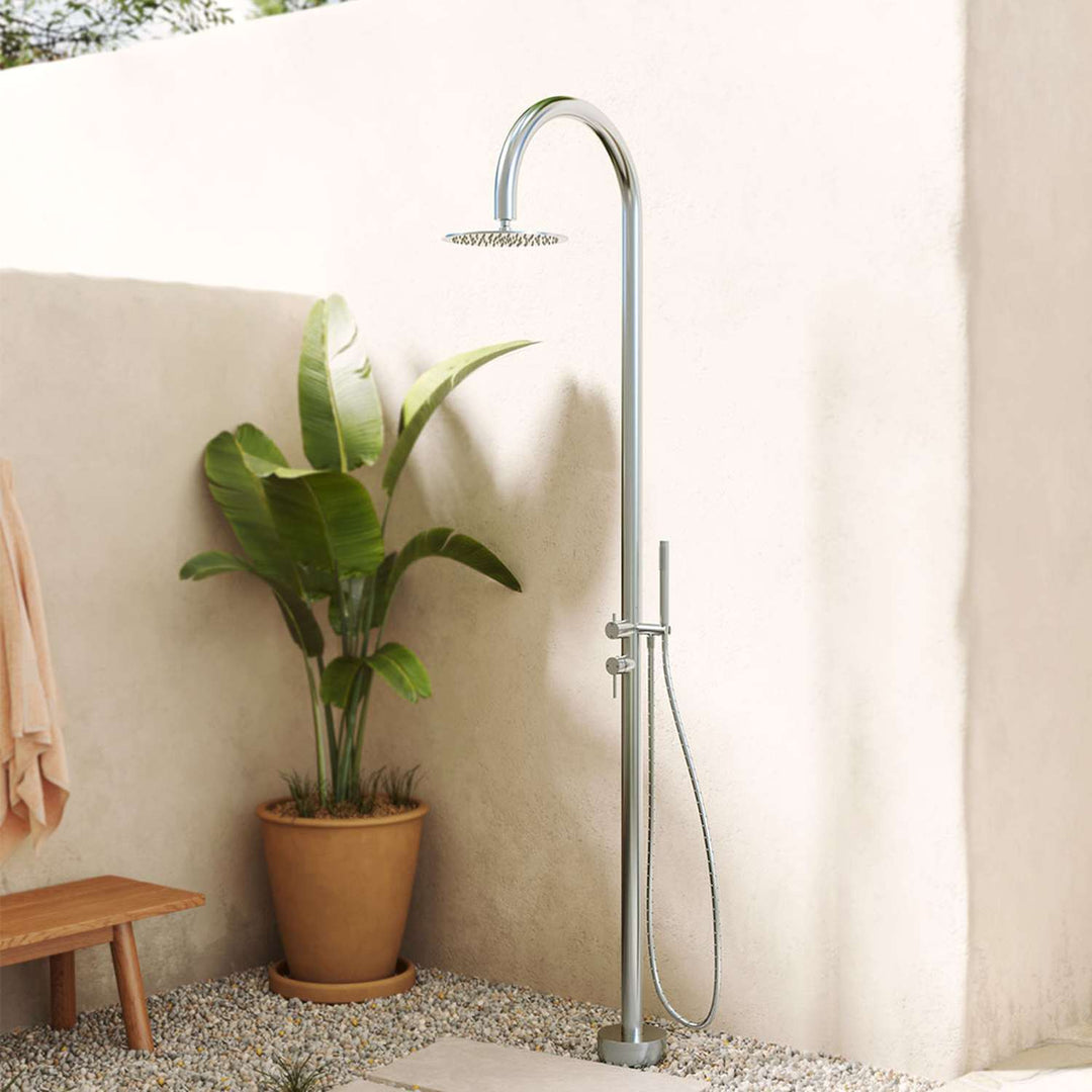 Kaya Floor Mounted Outdoor Twin Shower