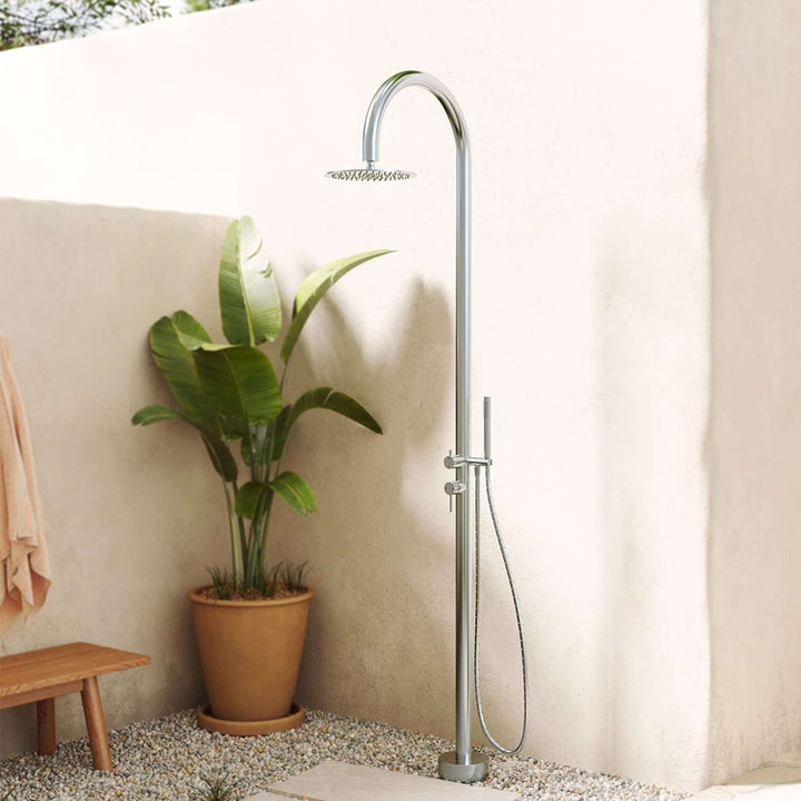 Kaya Floor Mounted Outdoor Twin Shower