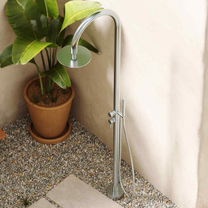 Kaya Floor Mounted Outdoor Twin Shower