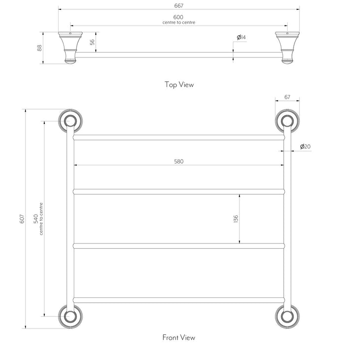 Kingsley Heated Towel Rack 12V