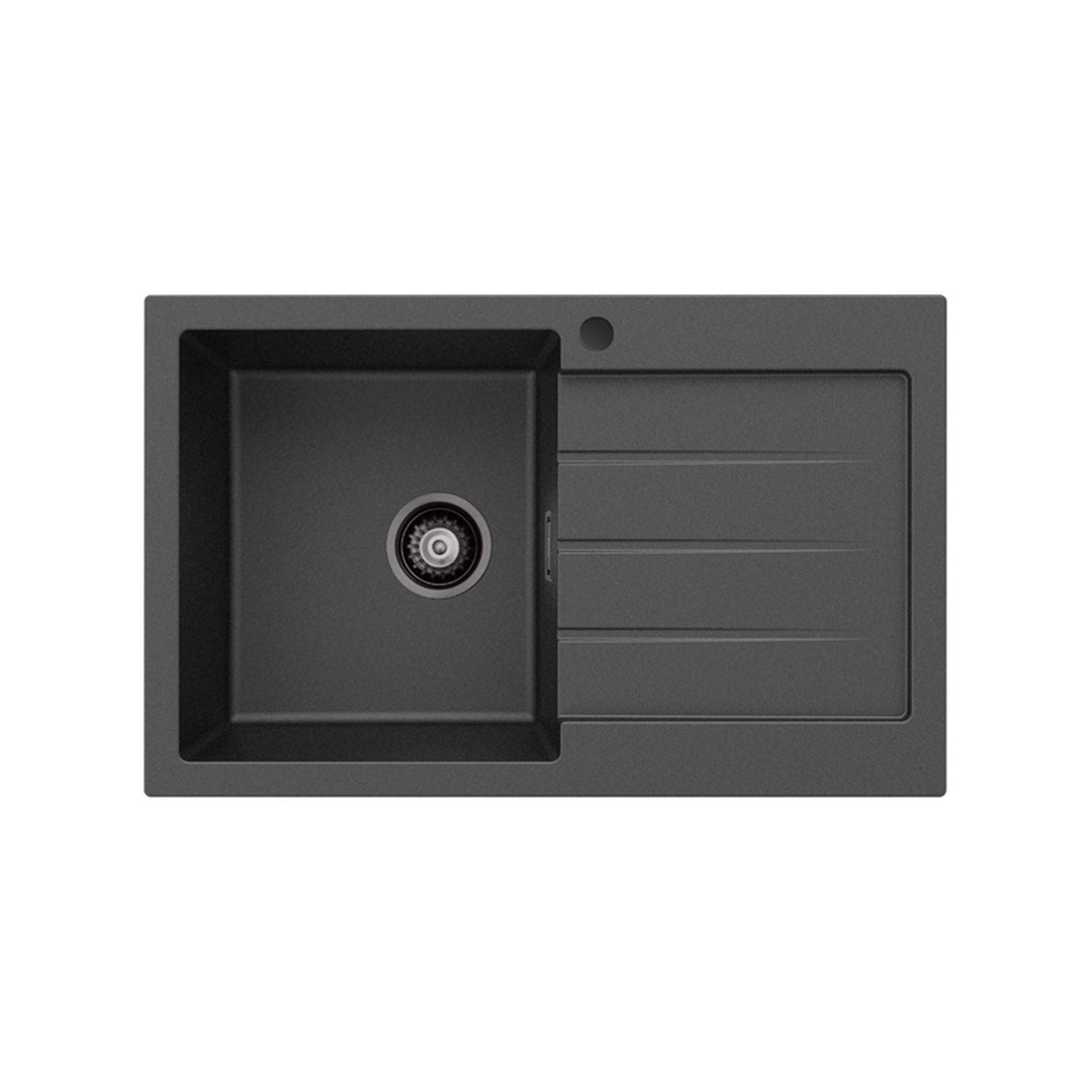 Kuro Granite Single Bowl Sink with Drainer 800x500mm