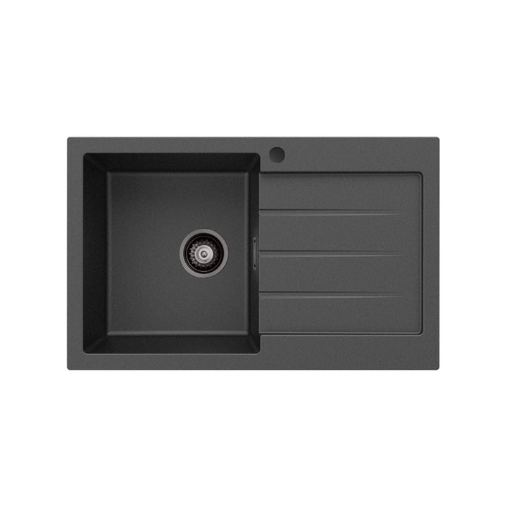 Kuro Granite Single Bowl Sink with Drainer 800x500mm