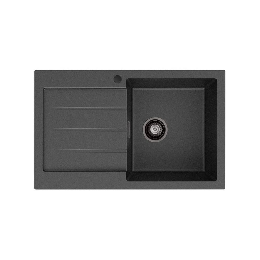Kuro Granite Single Bowl Sink with Drainer 800x500mm