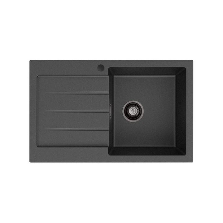 Kuro Granite Single Bowl Sink with Drainer 800x500mm