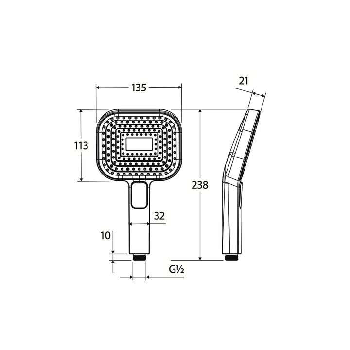 Kuro Soft Square Shower Handset
