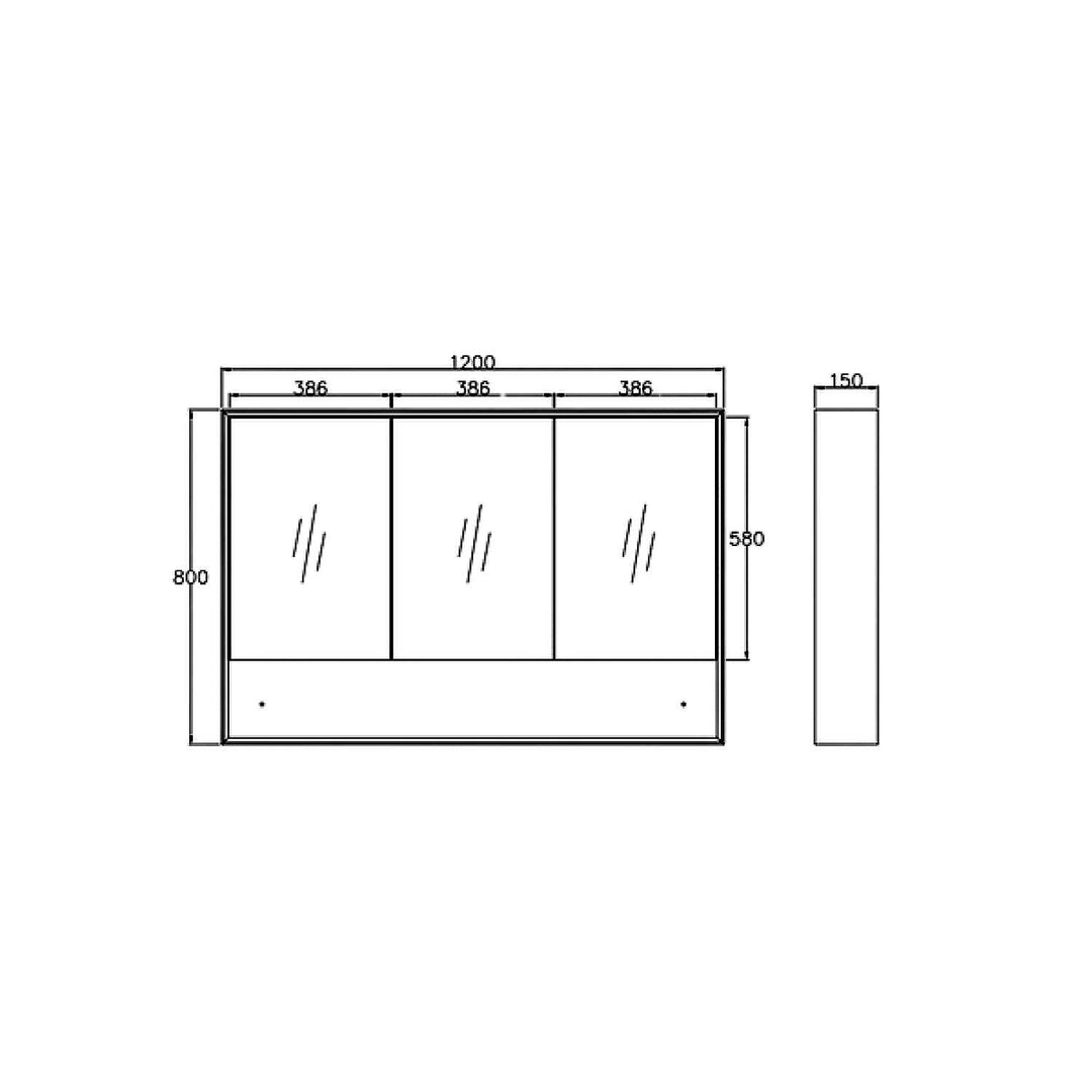 Byron Mirror Shaving Cabinet with Shelf