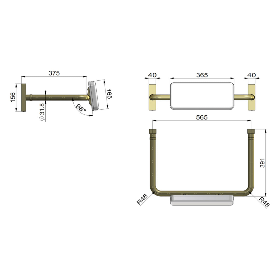 Meir Care DDA Toilet Back Rest with Cushion