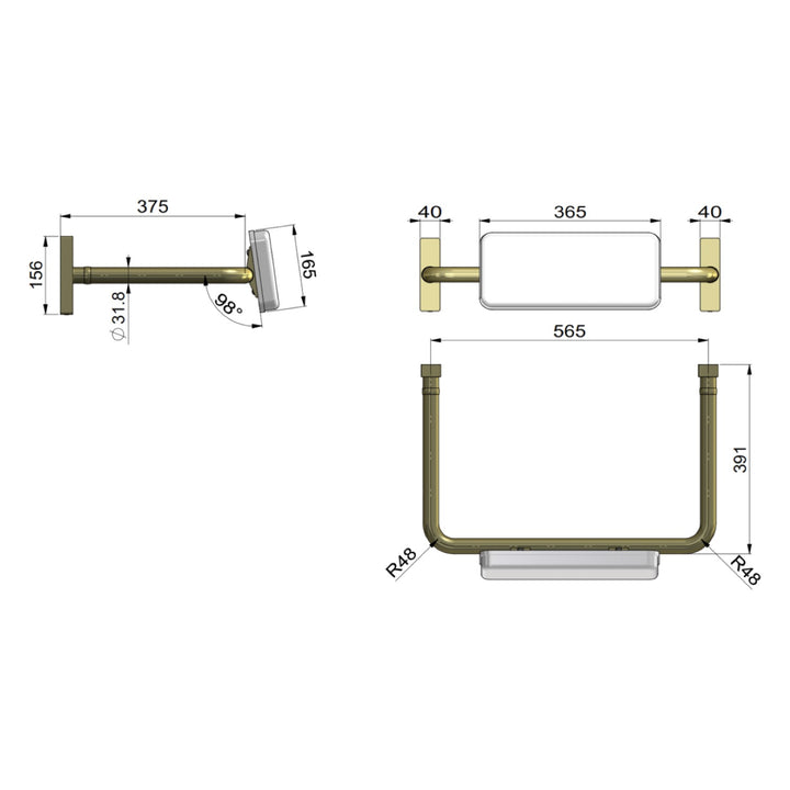 Meir Care DDA Toilet Back Rest with Cushion