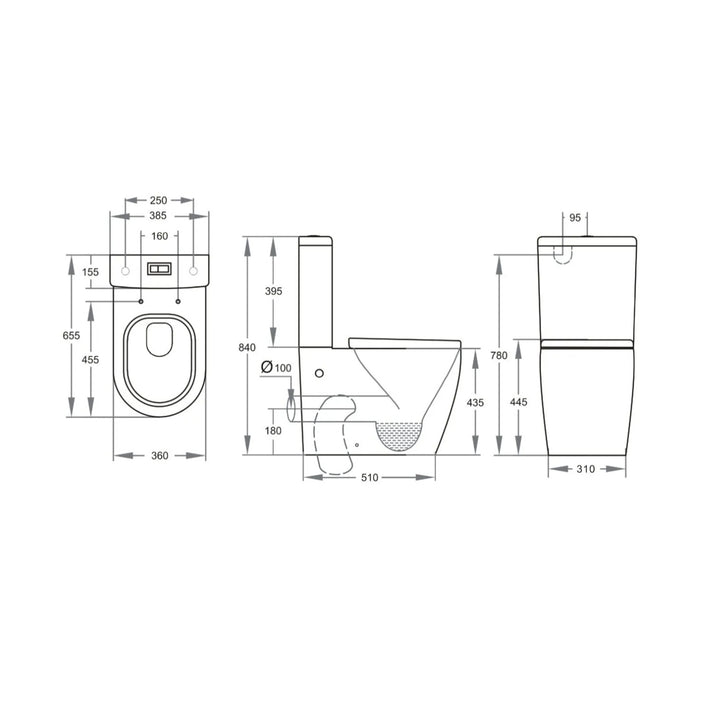 Nova Rimless Tornado Extra High Toilet Suite