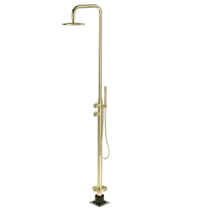Sola Floor Mounted Outdoor Twin Shower Set