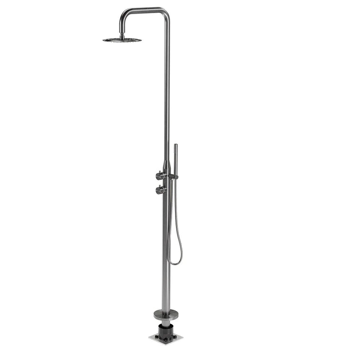 Sola Floor Mounted Outdoor Twin Shower Set