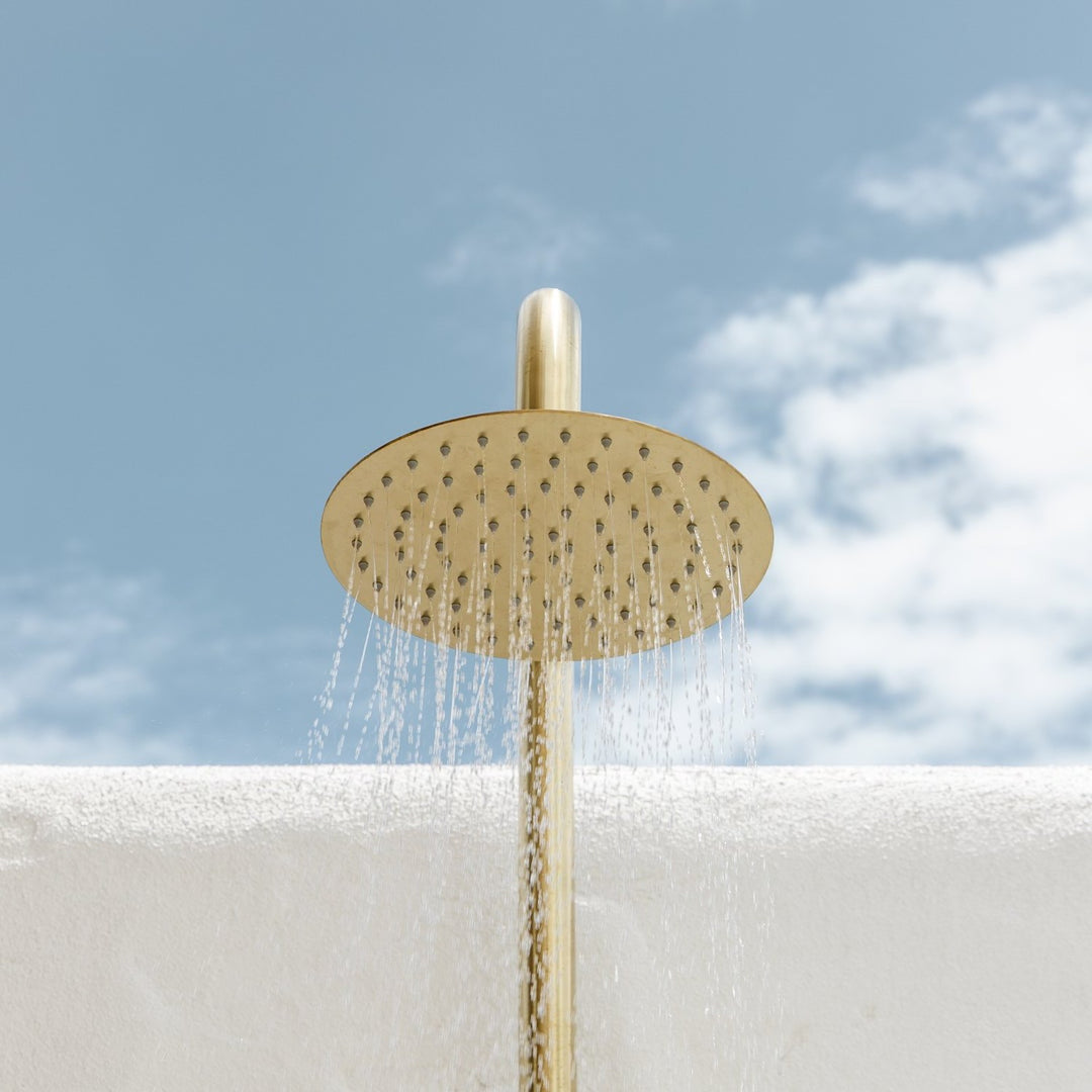 Sola Floor Mounted Outdoor Twin Shower Set