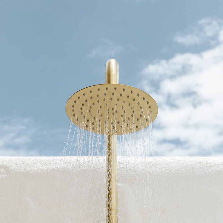 Sola Floor Mounted Outdoor Twin Shower Set