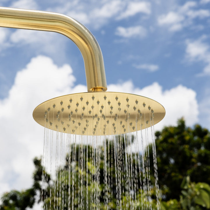 Sola Floor Mounted Outdoor Twin Shower Set