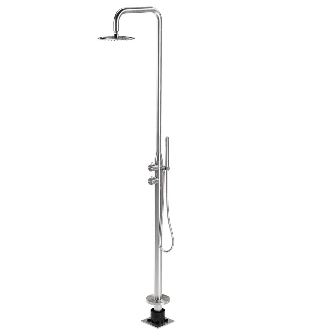Sola Floor Mounted Outdoor Twin Shower Set