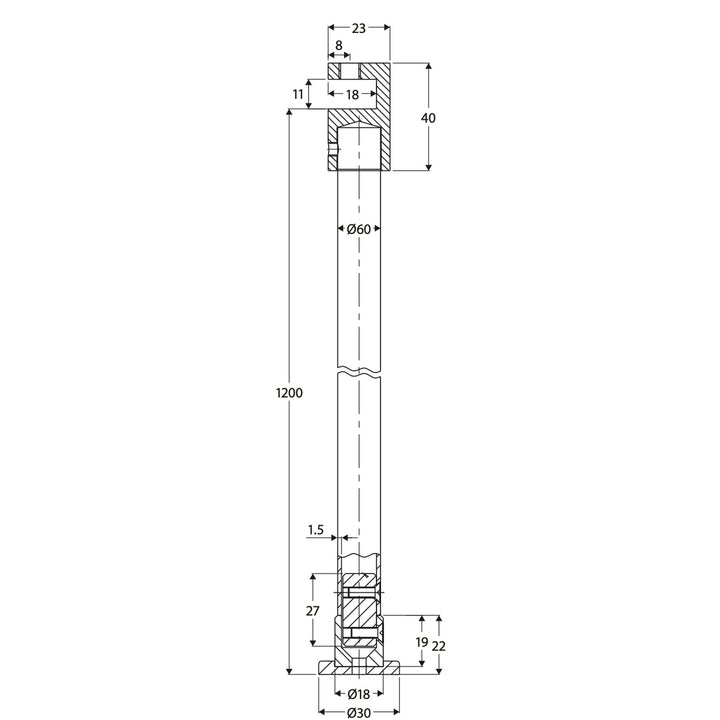Support Arm for Frameless Glass Shower Panel