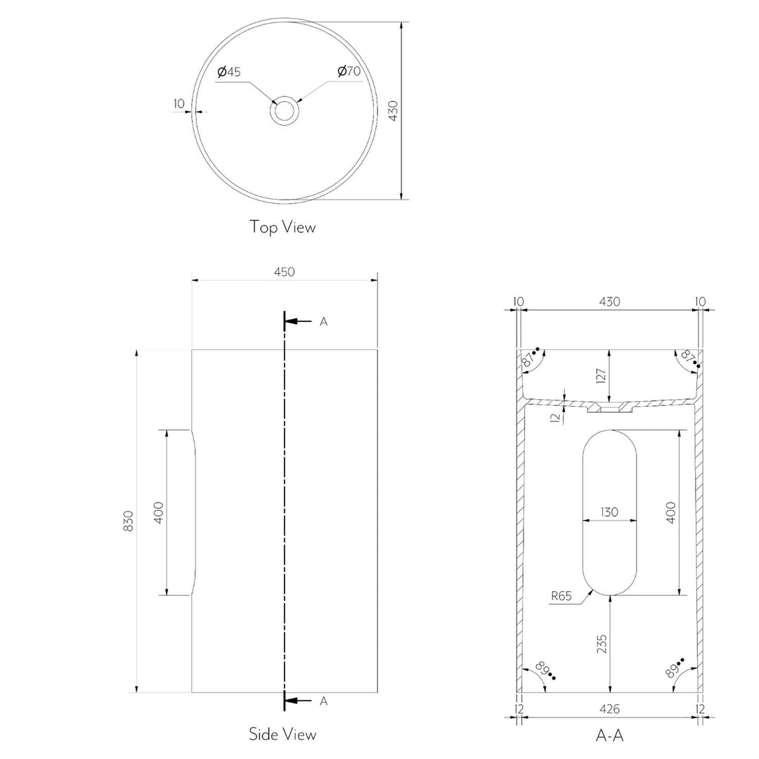 Valenza Pedestal Basin 830mm