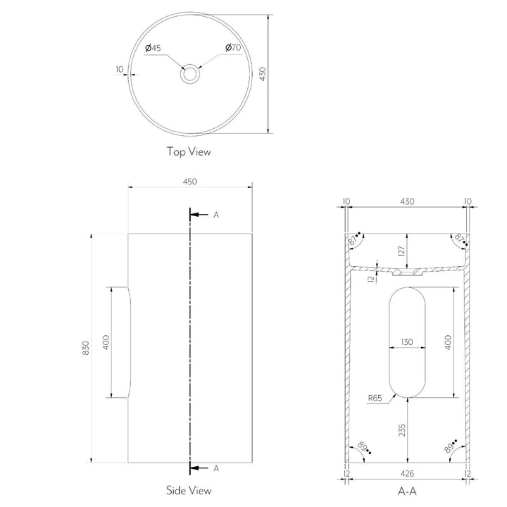 Valenza Pedestal Basin 830mm