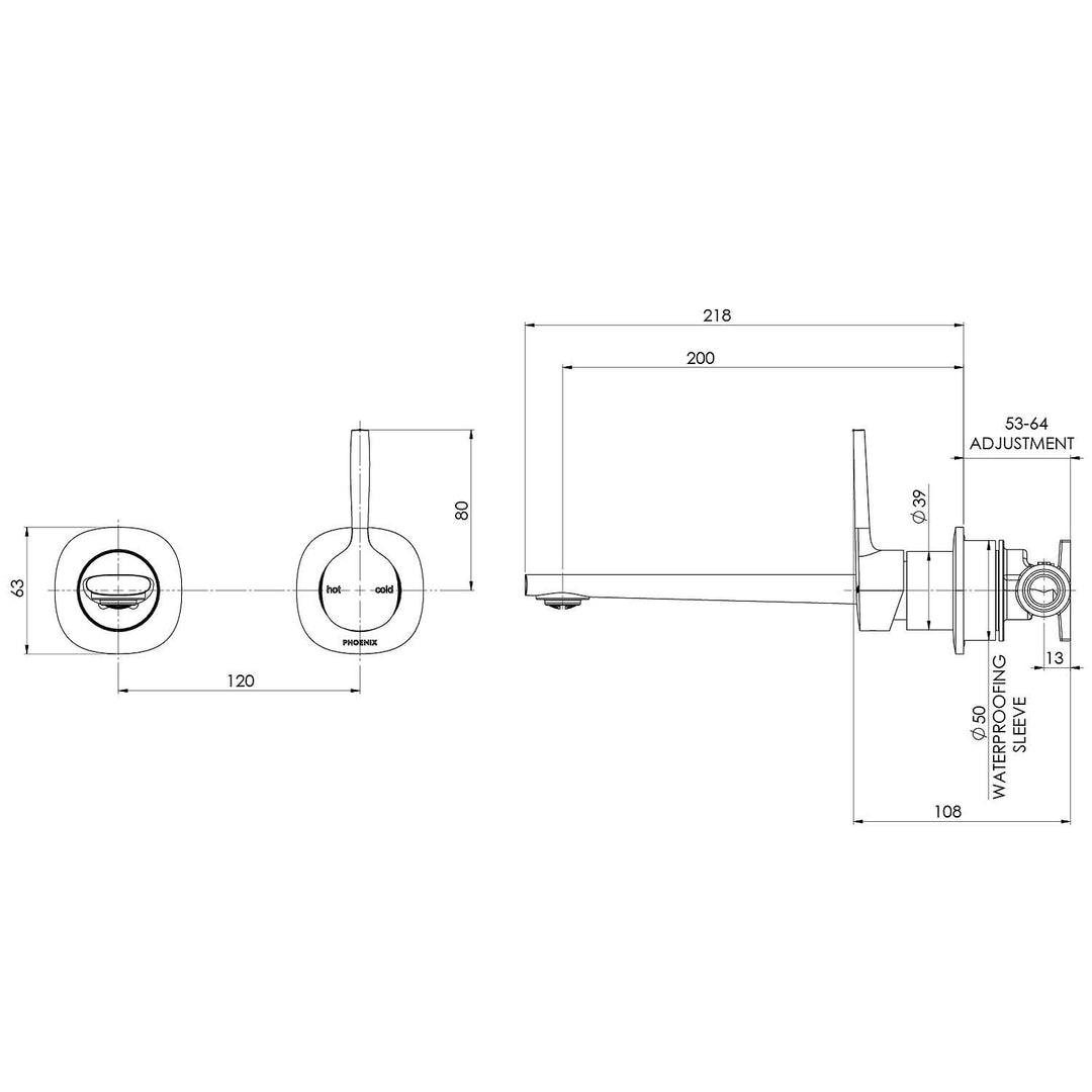 Vask SwitchMix Pin Up Wall Mixer Set