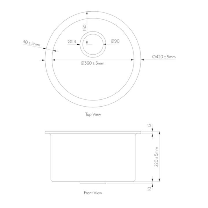 Vera Round Sink 420x420x220mm