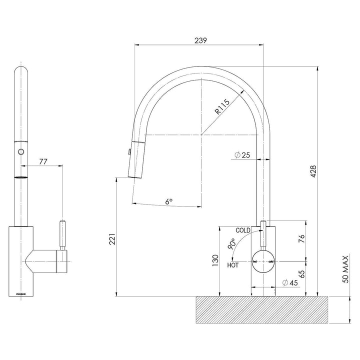 Vivid Gooseneck Pull Out Sink Mixer