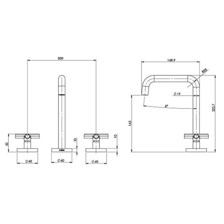 Vivid Slimline Plus Hob Assembly Tap Spout Set